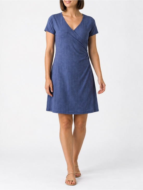 Prana Dresses & Skirts - PrAna Nadia Short Sleeve Faux Wrap Dress Size Large